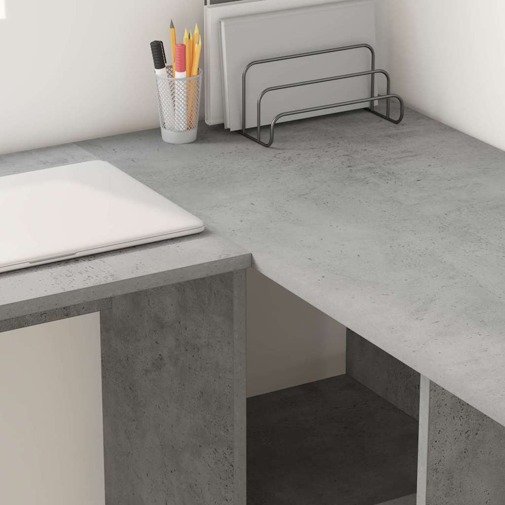 vidaXL Biurko Betonowy szary 142 x 102 x 73 cm Materiał drewnopochodny