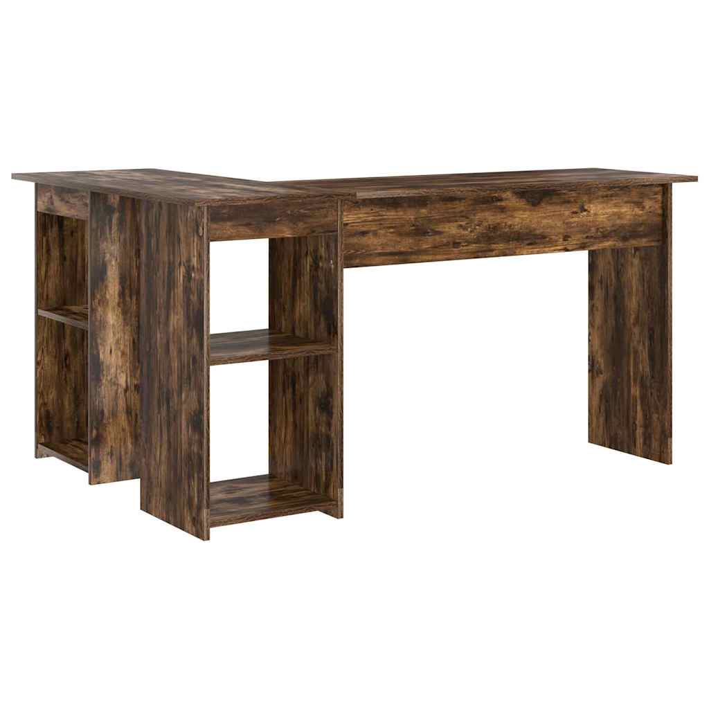 vidaXL Biurko Dąb wędzony 142 x 102 x 73 cm Materiał drewnopochodny