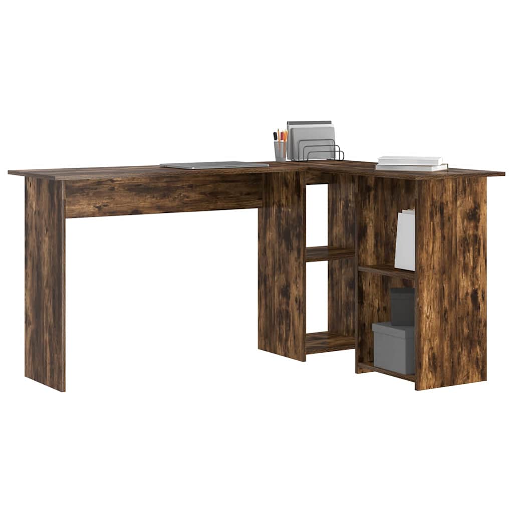 vidaXL Biurko Dąb wędzony 142 x 102 x 73 cm Materiał drewnopochodny