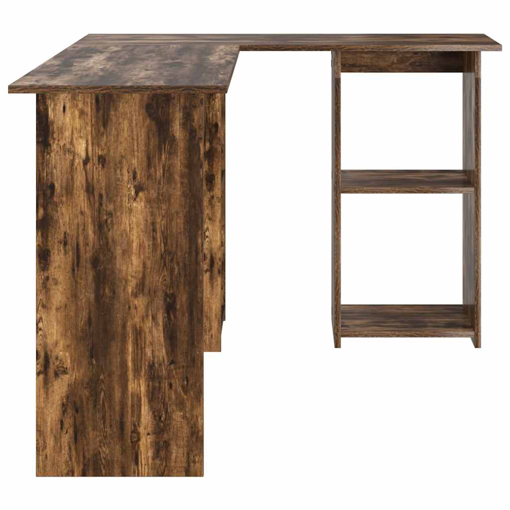 vidaXL Biurko Dąb wędzony 142 x 102 x 73 cm Materiał drewnopochodny