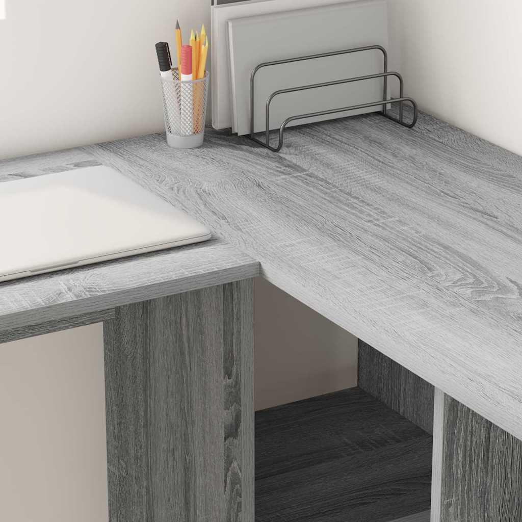 vidaXL Biurko Szary Sonoma 142 x 102 x 73 cm Materiał drewnopochodny