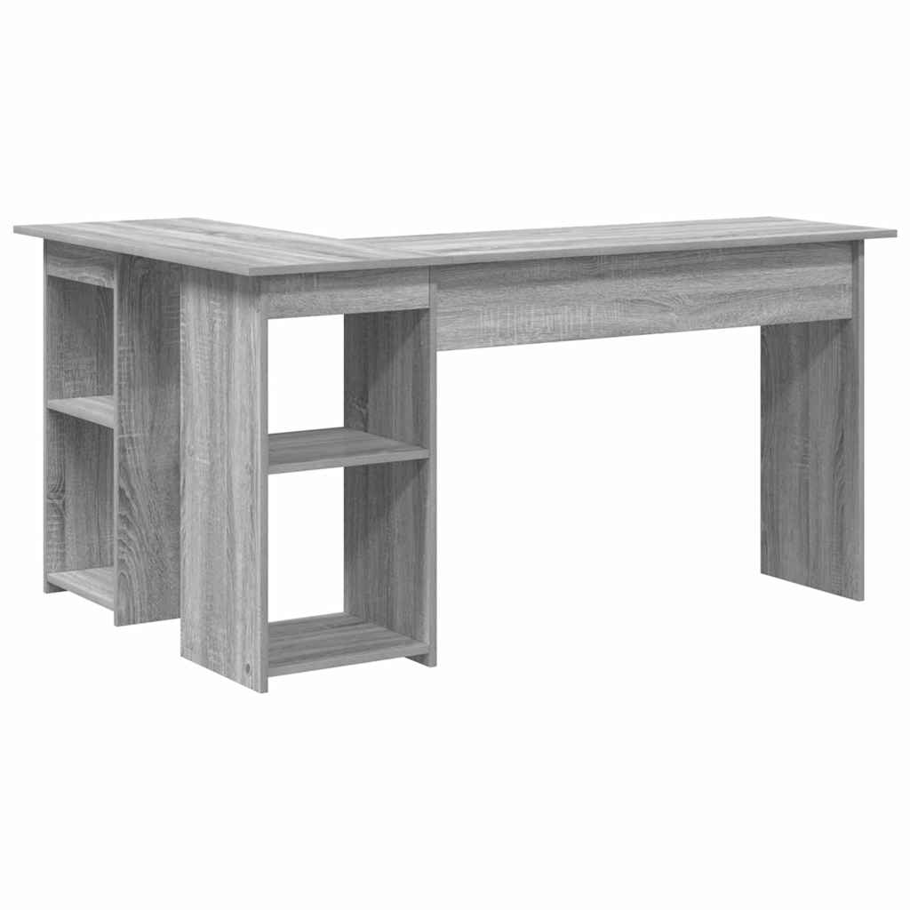 vidaXL Biurko Szary Sonoma 142 x 102 x 73 cm Materiał drewnopochodny