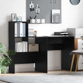vidaXL Biurko Czarny Dąb 131,5 x 50 x 106,5 cm Materiał drewnopochodny