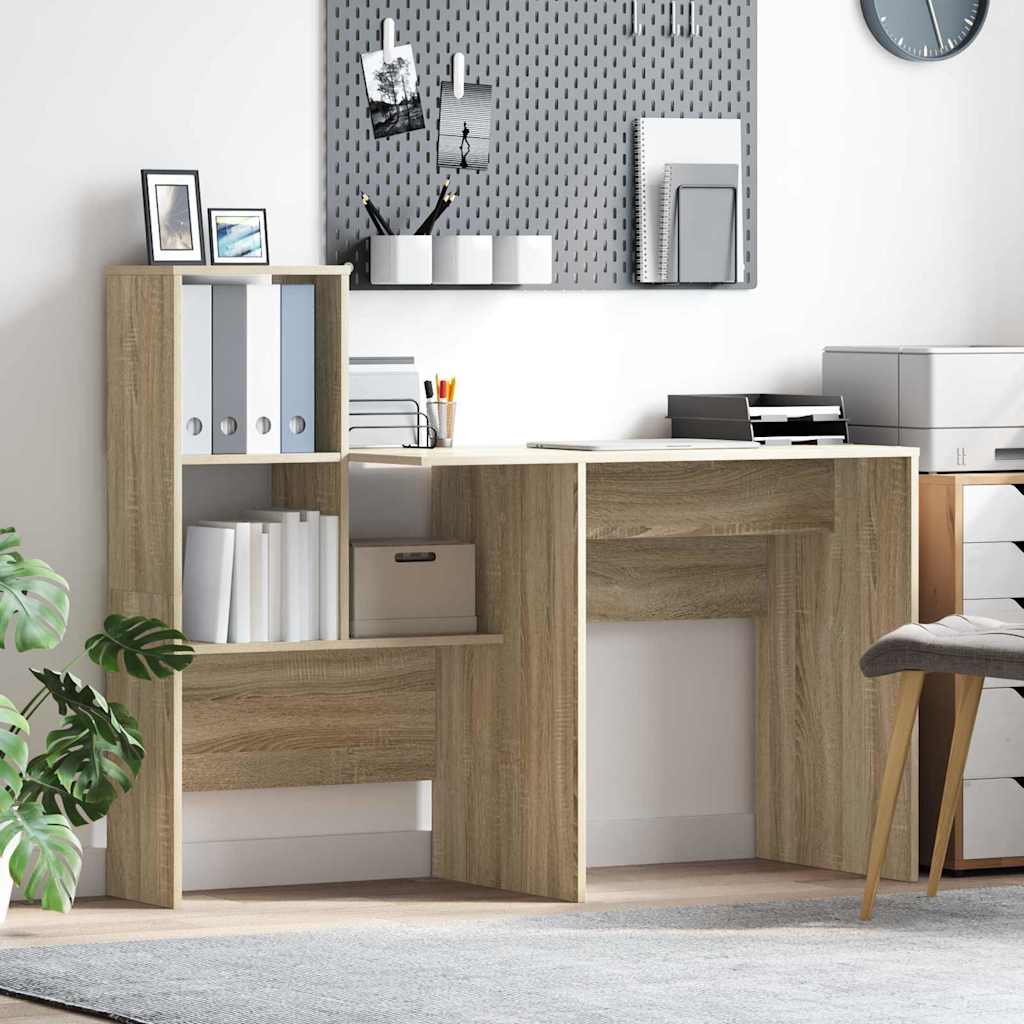 vidaXL Biurko Dąb Sonoma 131,5 x 50 x 106,5 cm Materiał drewnopochodny