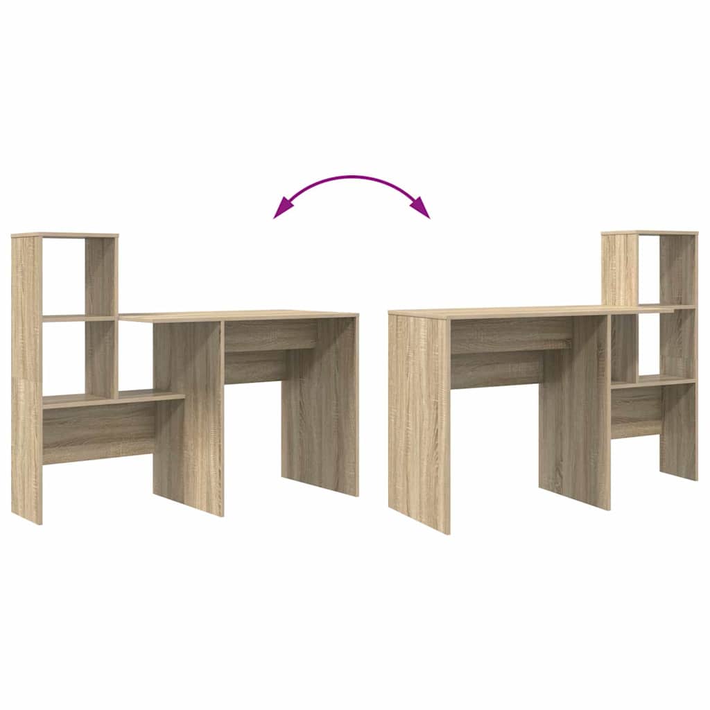 vidaXL Biurko Dąb Sonoma 131,5 x 50 x 106,5 cm Materiał drewnopochodny