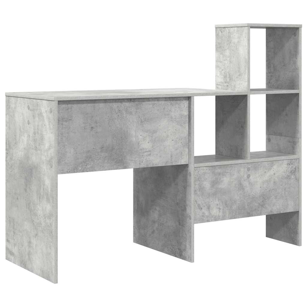 vidaXL Biurko z półką Betonowy szary 131,5 x 50 x 106,5 cm