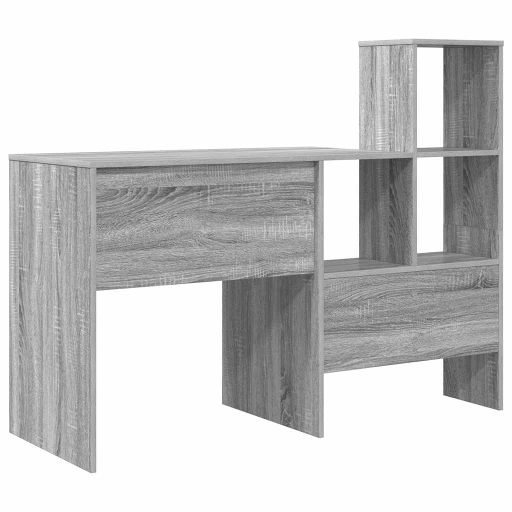 vidaXL Biurko z półką Szary Sonoma 131,5 x 50 x 106,5 cm