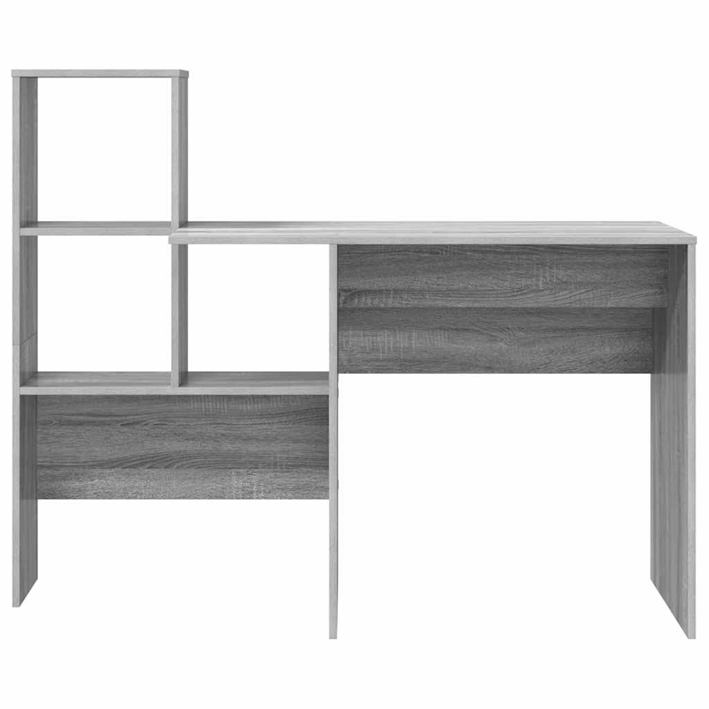 vidaXL Biurko z półką Szary Sonoma 131,5 x 50 x 106,5 cm
