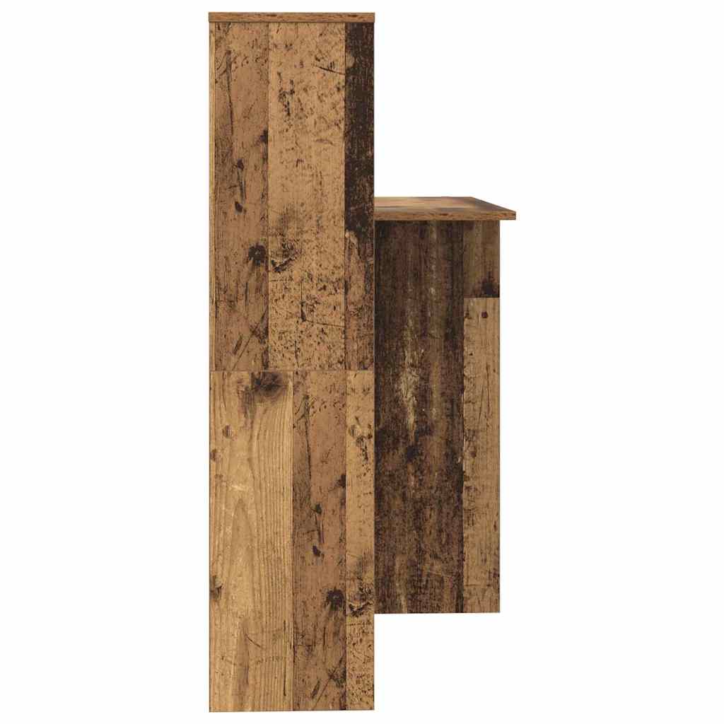 vidaXL Biurko z półką Stare drewno 131,5 x 50 x 106,5 cm
