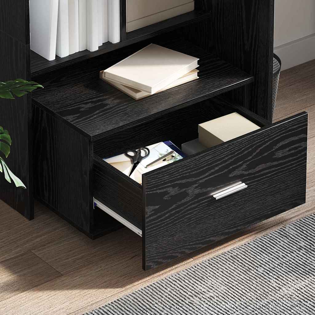 vidaXL Szafka z Szufladami z kołem Czarny Dąb 55 x 45 x 31 cm