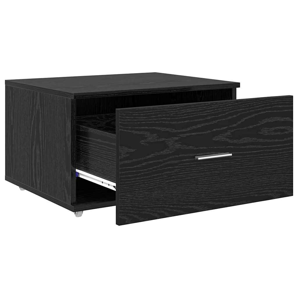 vidaXL Szafka z Szufladami z kołem Czarny Dąb 55 x 45 x 31 cm