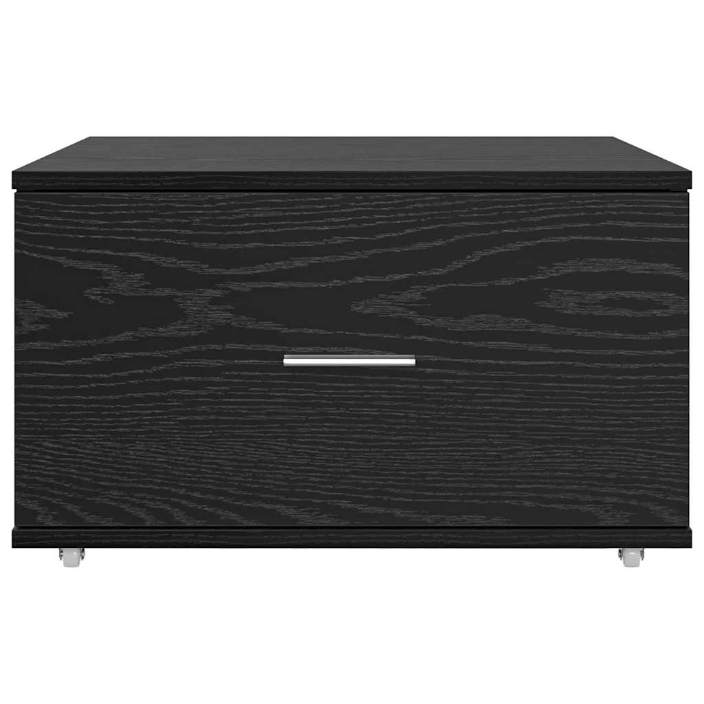 vidaXL Szafka z Szufladami z kołem Czarny Dąb 55 x 45 x 31 cm