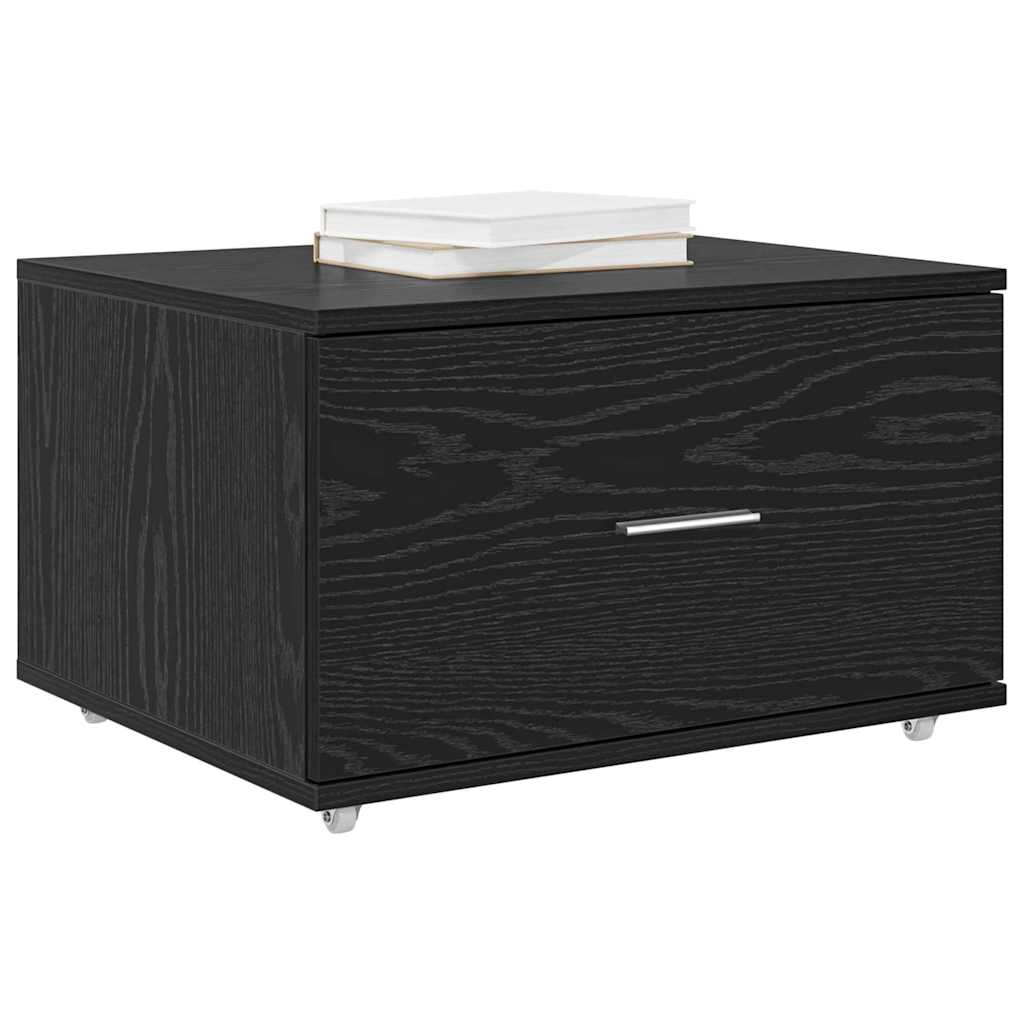 vidaXL Szafka z Szufladami z kołem Czarny Dąb 55 x 45 x 31 cm