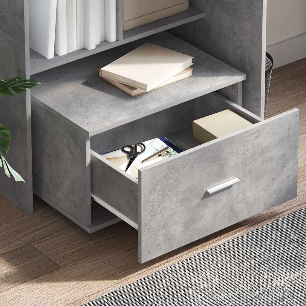 vidaXL Szafka z Szufladami z kołem Betonowy szary 55 x 45 x 31 cm