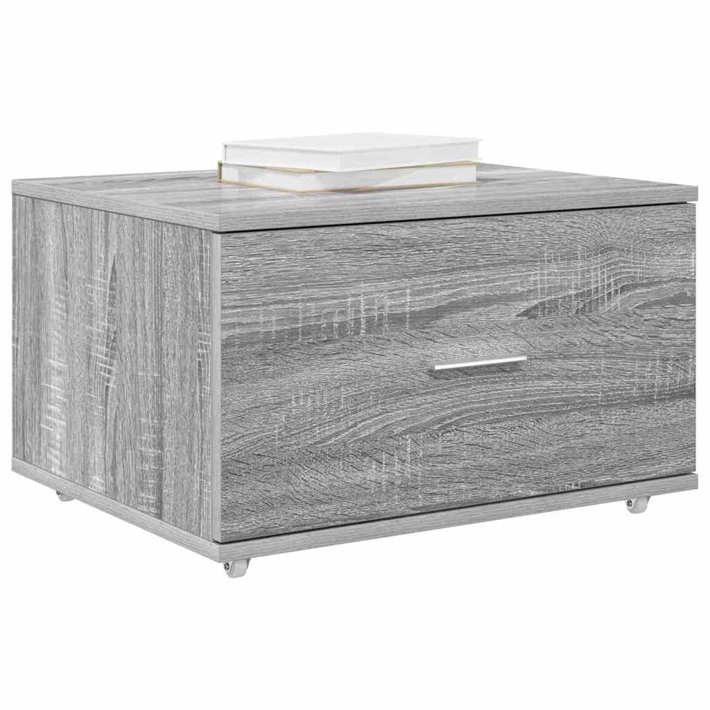 vidaXL Szafka z Szufladami z kołem Szary Sonoma 55 x 45 x 31 cm