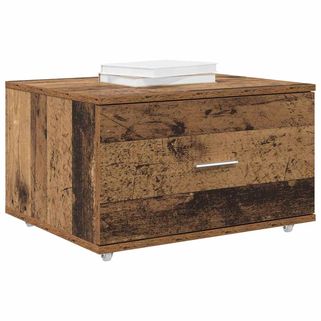 vidaXL Szafka z Szufladami z kołem Stare drewno 55 x 45 x 31 cm