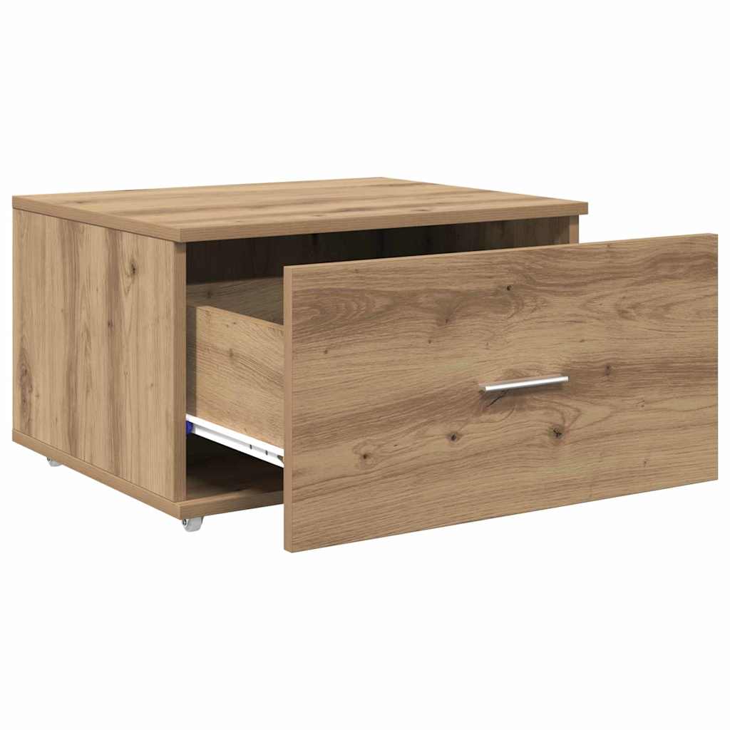 vidaXL Szafka z Szufladami z kołem Dąb rzemieślniczy 55 x 45 x 31 cm