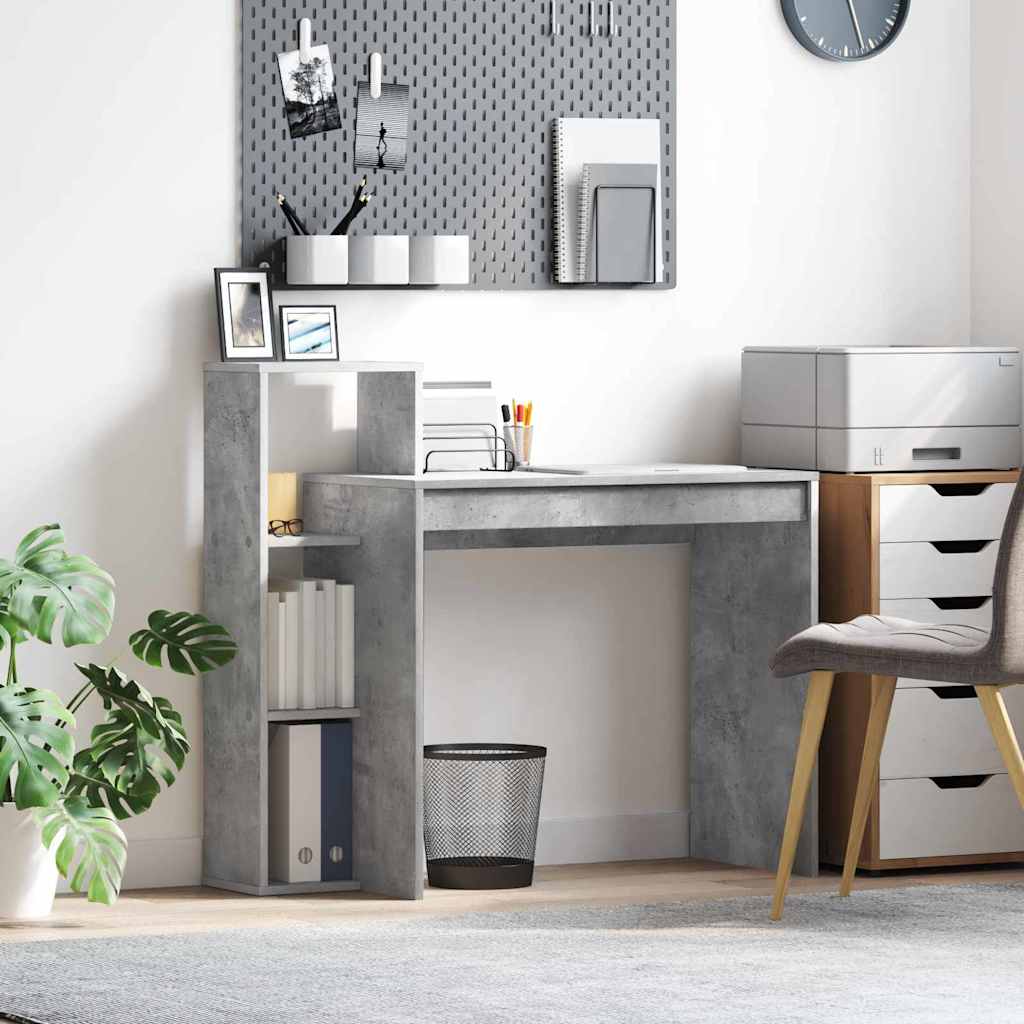 vidaXL Biurko Betonowy szary 100 x 40 x 90 cm Materiał drewnopochodny