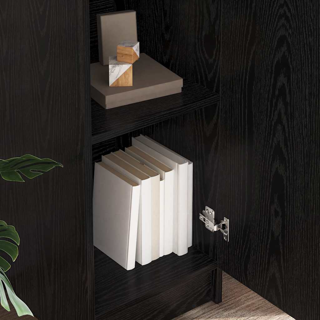 vidaXL Highboard Czarny Dąb 35 x 39 x 168 cm