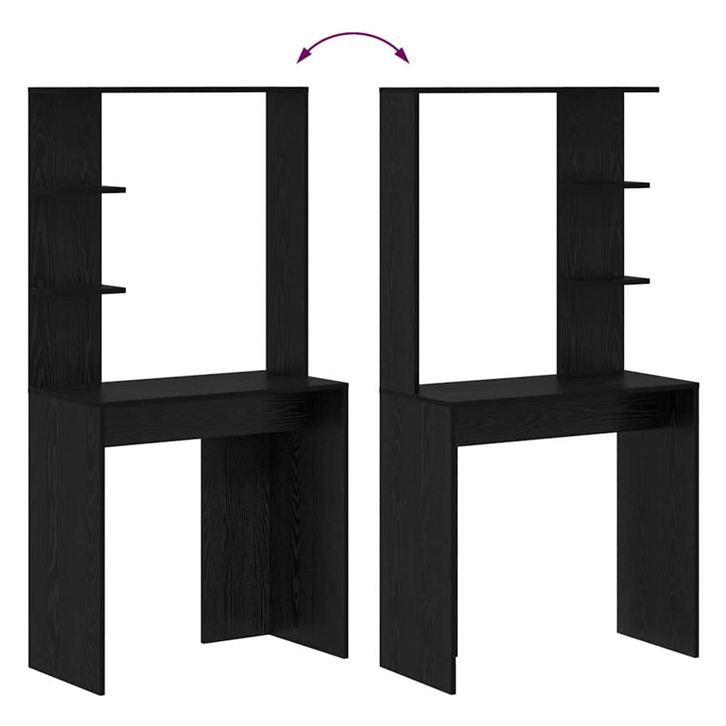vidaXL Biurko Czarny Dąb 78,5 x 37 x 154,5 cm Materiał drewnopochodny
