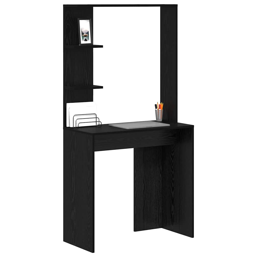 vidaXL Biurko Czarny Dąb 78,5 x 37 x 154,5 cm Materiał drewnopochodny