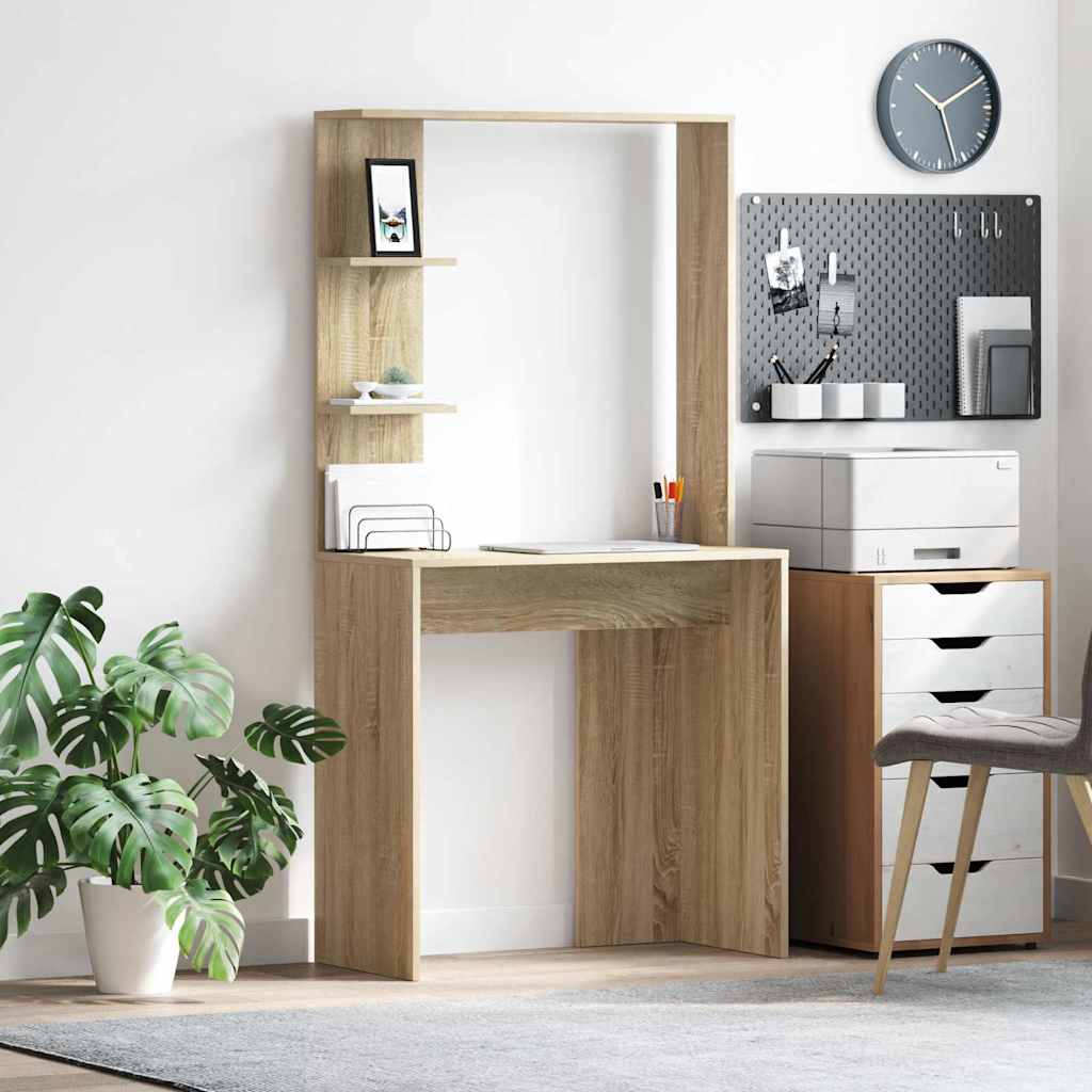 vidaXL Biurko Dąb Sonoma 78,5 x 37 x 154,5 cm Materiał drewnopochodny