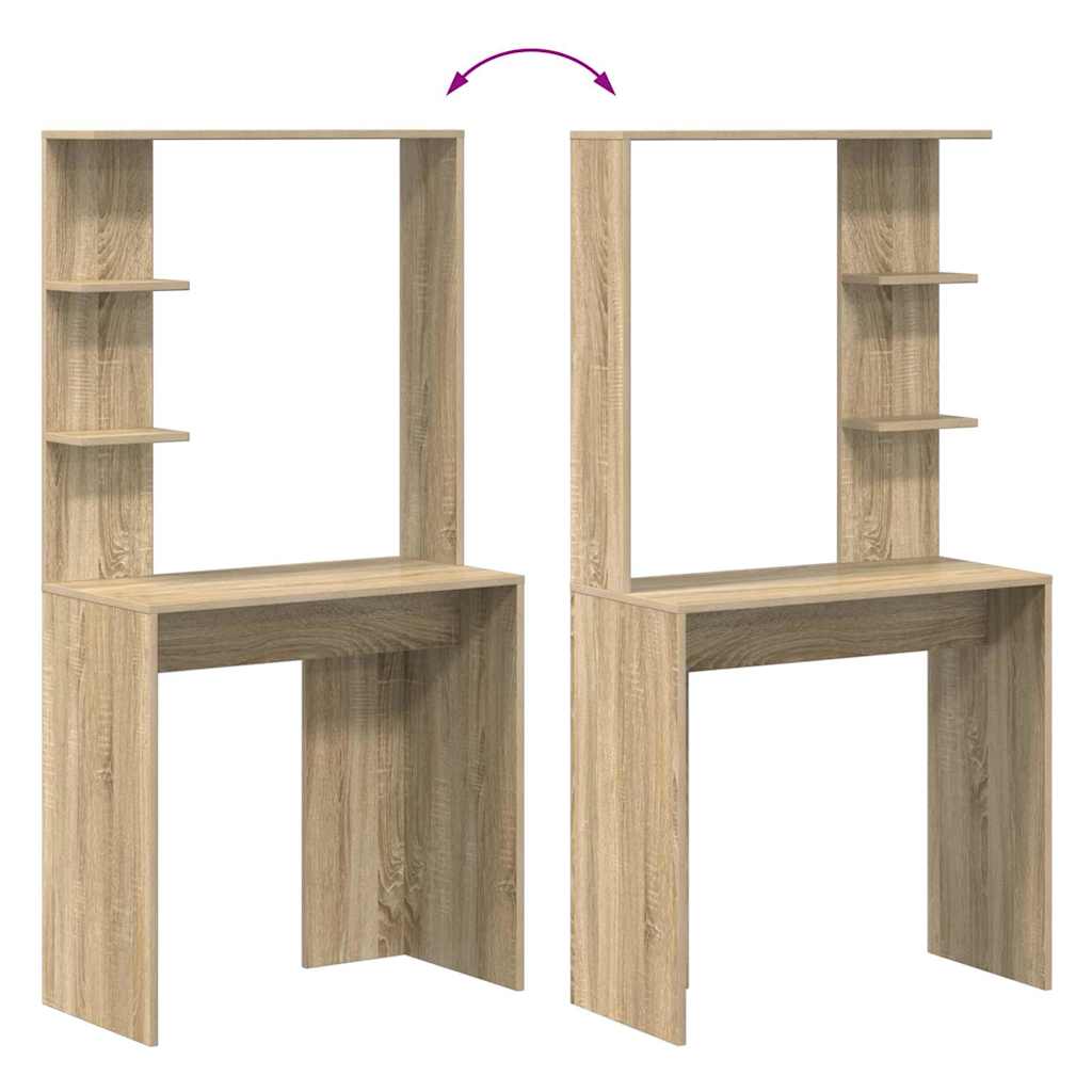 vidaXL Biurko Dąb Sonoma 78,5 x 37 x 154,5 cm Materiał drewnopochodny