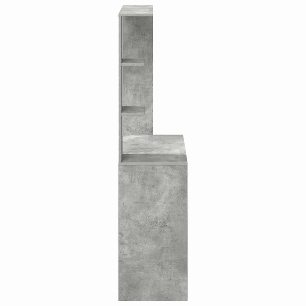 vidaXL Biurko z półką Betonowy szary 78,5 x 37 x 154,5 cm