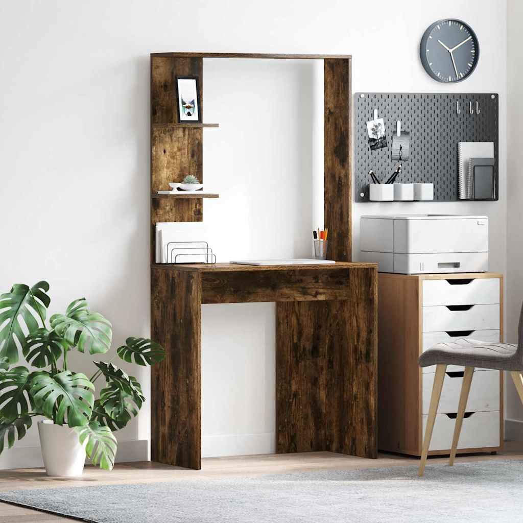 vidaXL Biurko Dąb wędzony 78,5 x 37 x 154,5 cm Materiał drewnopochodny