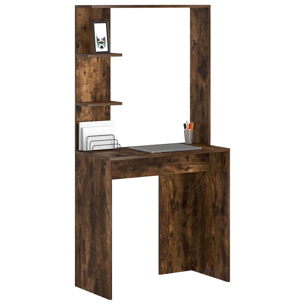 vidaXL Biurko Dąb wędzony 78,5 x 37 x 154,5 cm Materiał drewnopochodny