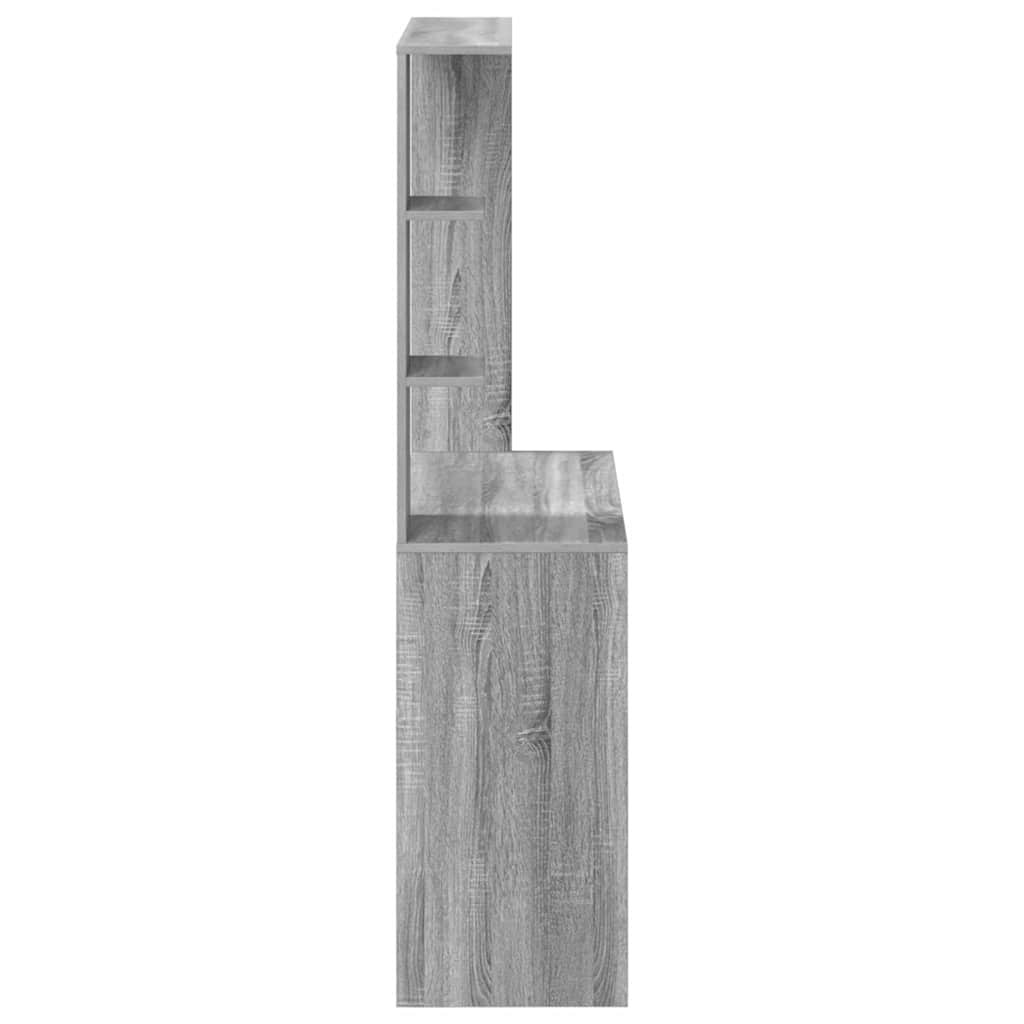 vidaXL Biurko z półką Szary Sonoma 78,5 x 37 x 154,5 cm