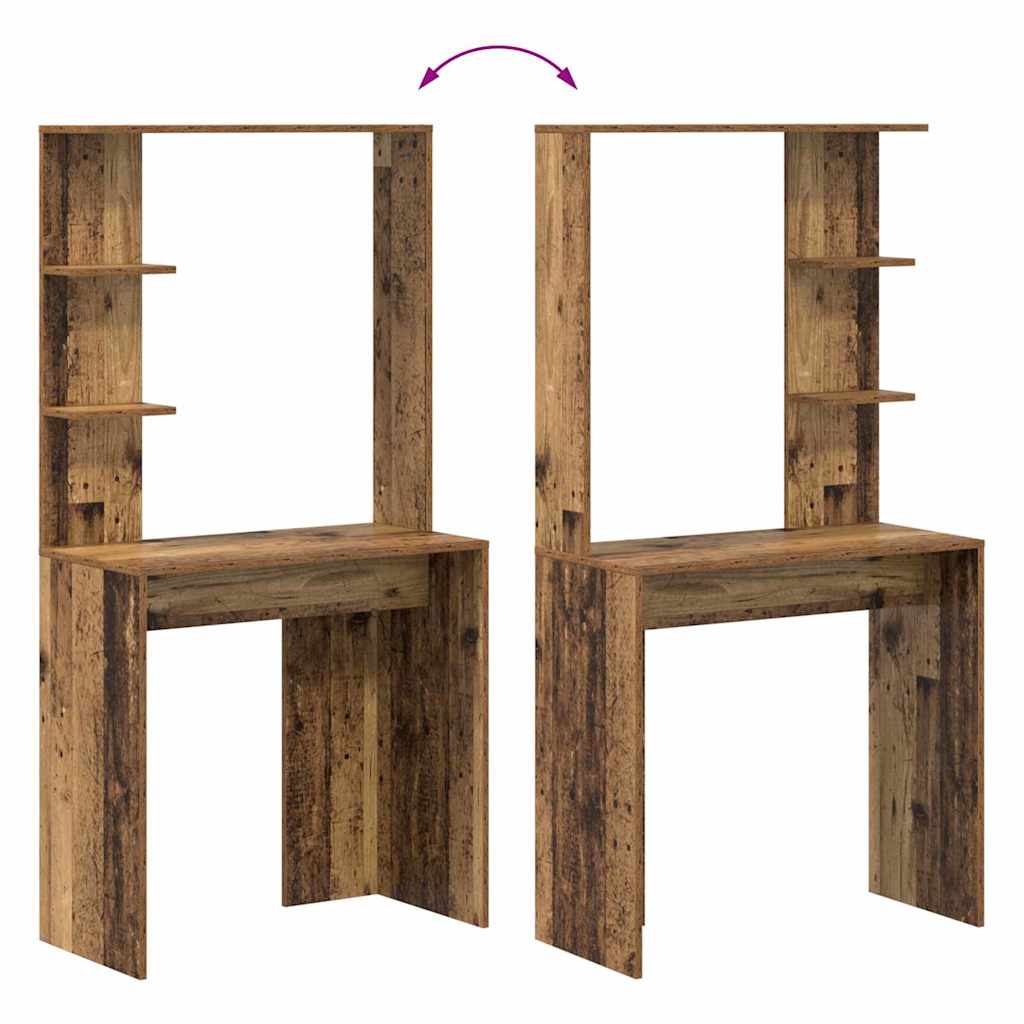 vidaXL Biurko z półką Stare drewno 78,5 x 37 x 154,5 cm