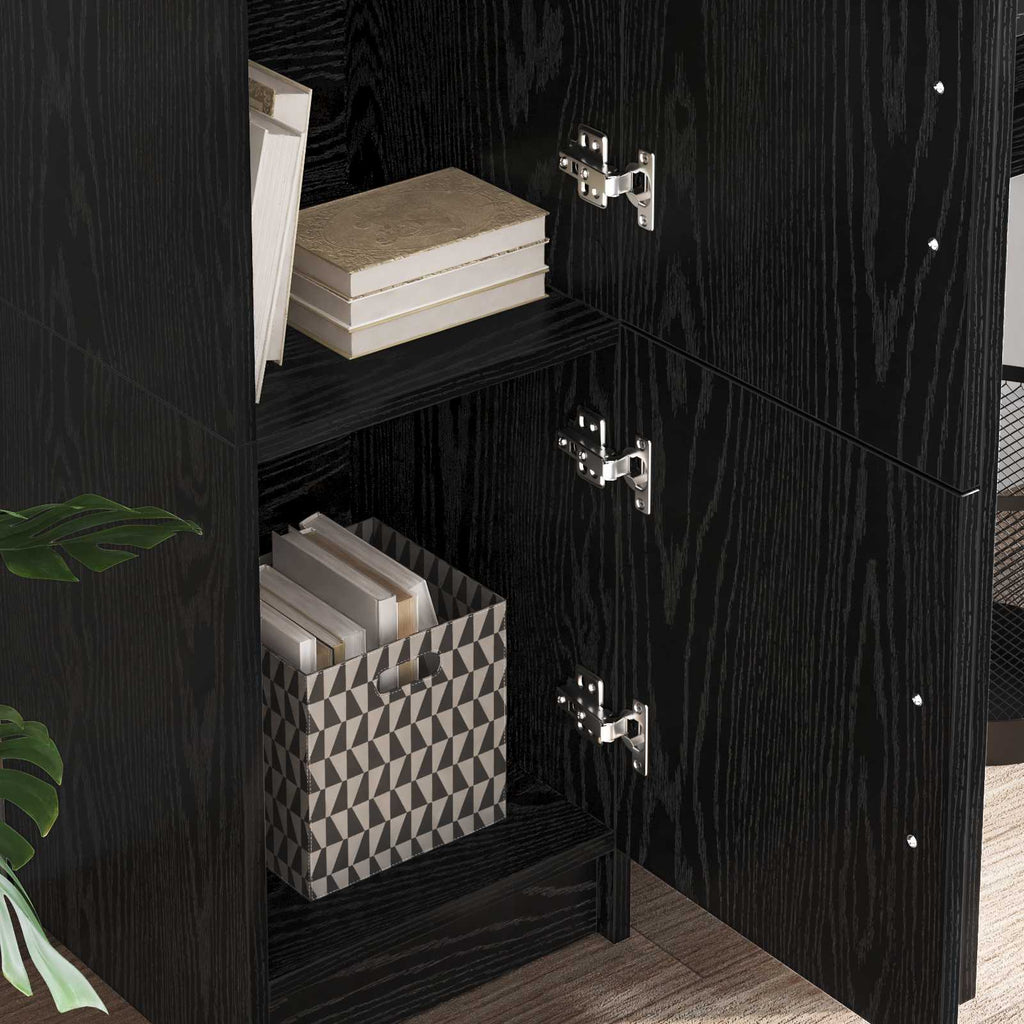 vidaXL Highboard Czarny Dąb 31.5 x 32 x 122.5 cm