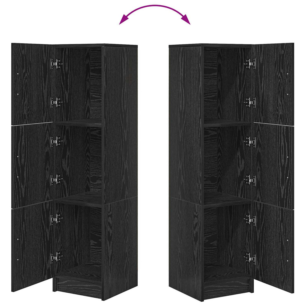 vidaXL Highboard Czarny Dąb 31.5 x 32 x 122.5 cm