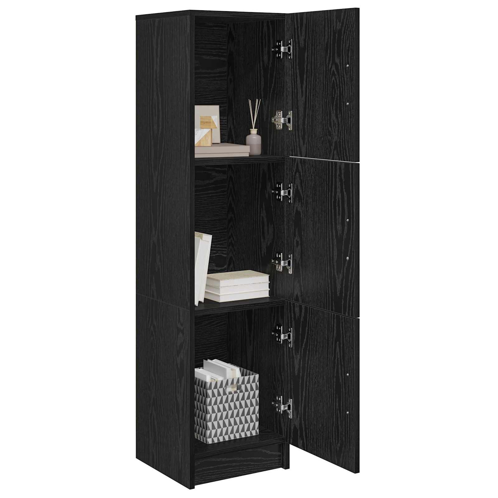 vidaXL Highboard Czarny Dąb 31.5 x 32 x 122.5 cm
