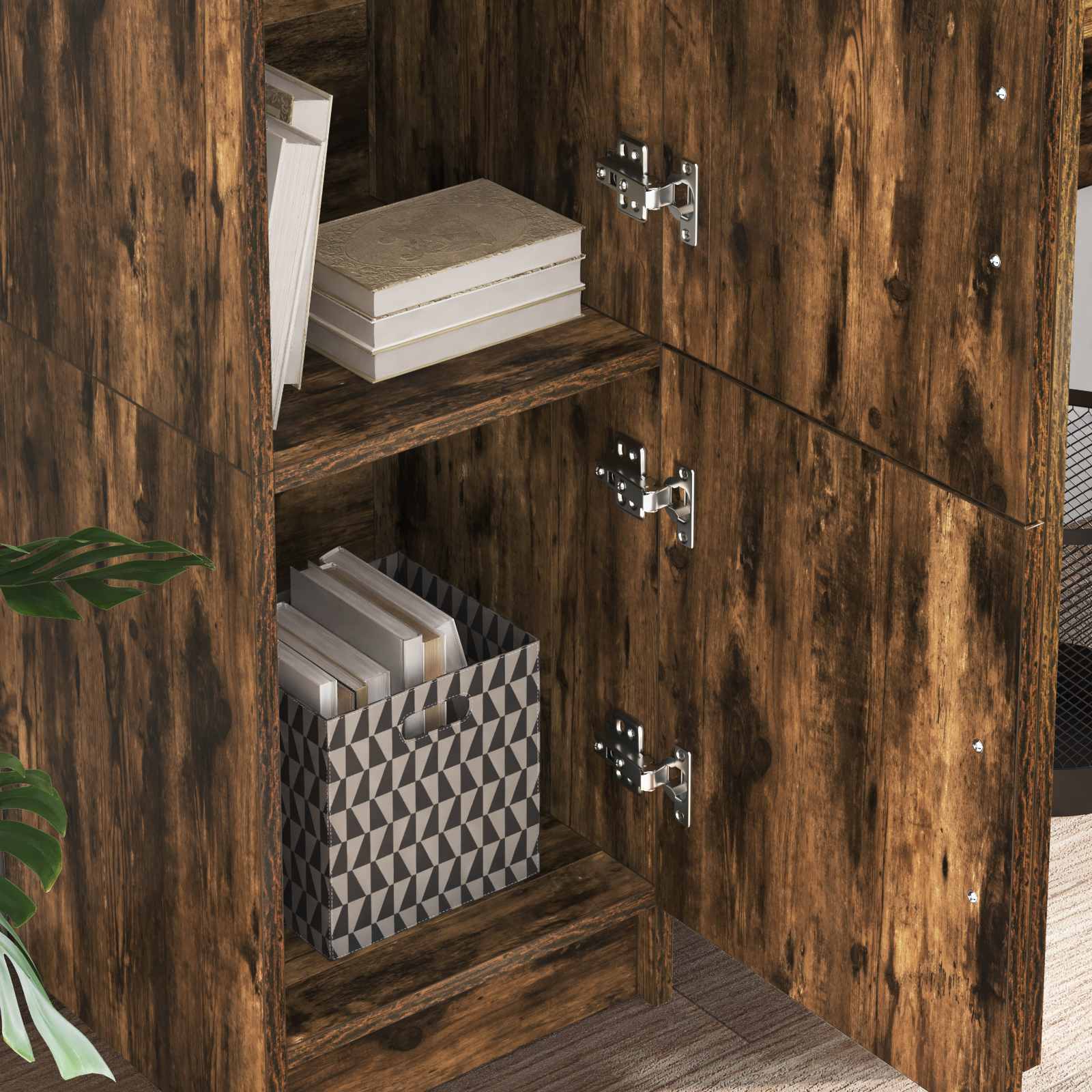 vidaXL Highboard Dąb wędzony 31.5 x 32 x 122.5 cm