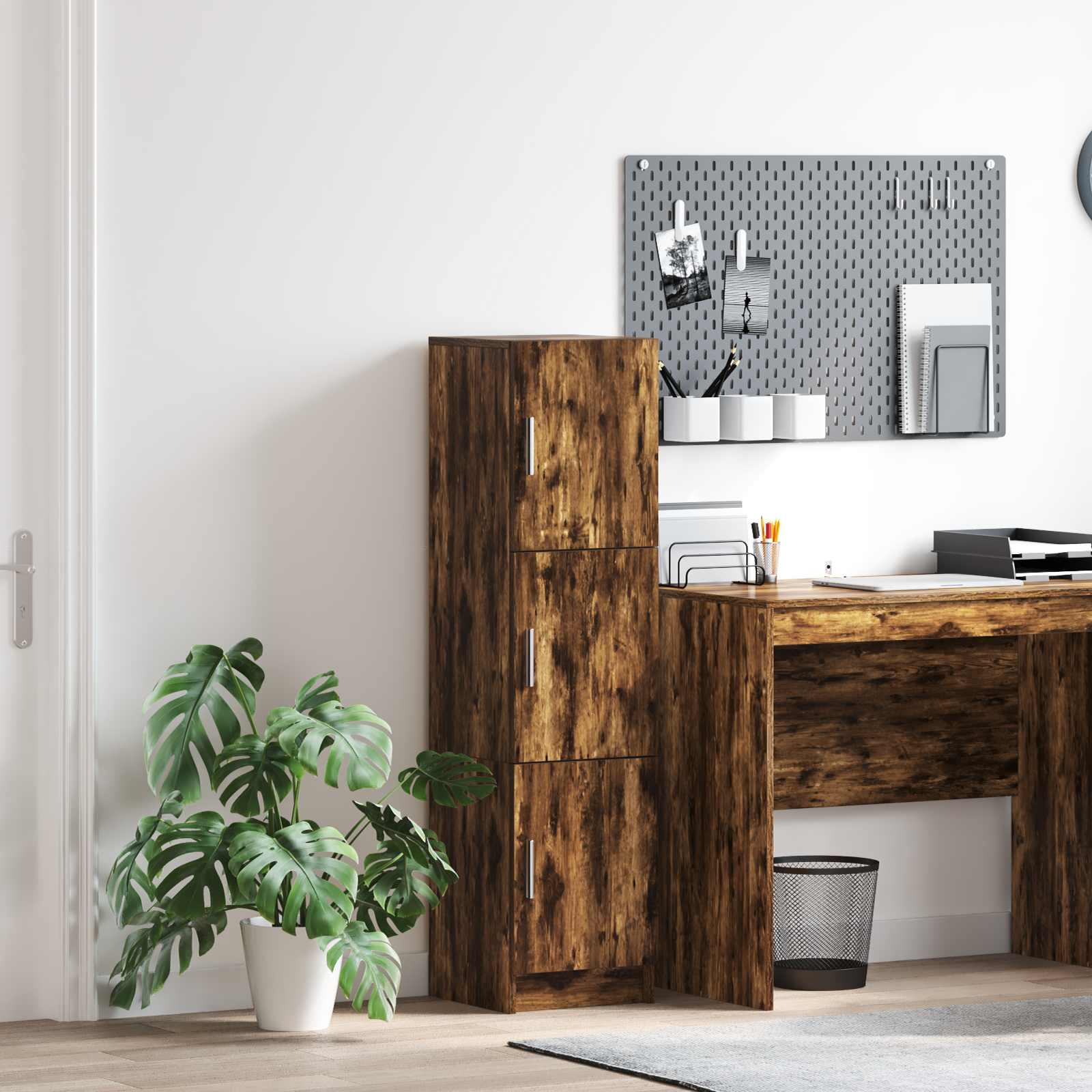 vidaXL Highboard Dąb wędzony 31.5 x 32 x 122.5 cm
