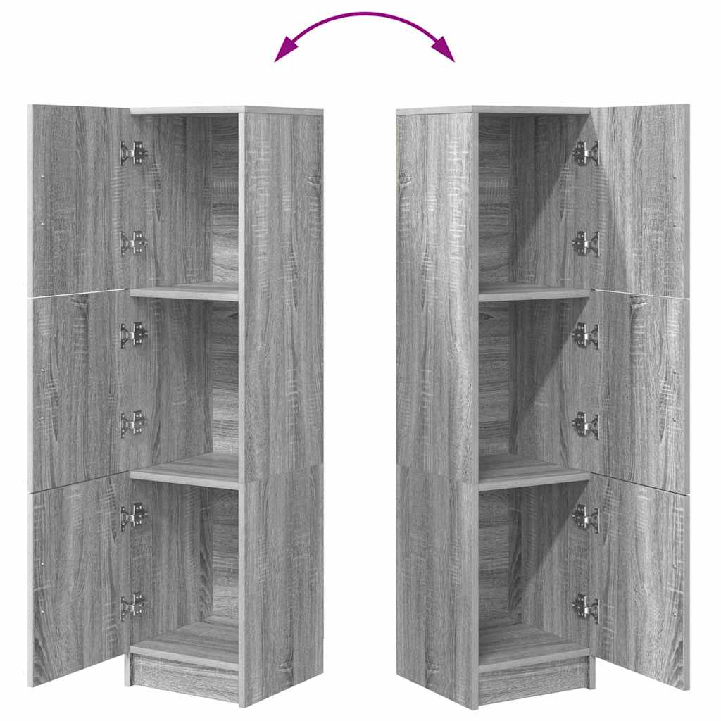 vidaXL Highboard Szary Sonoma 31.5 x 32 x 122.5 cm