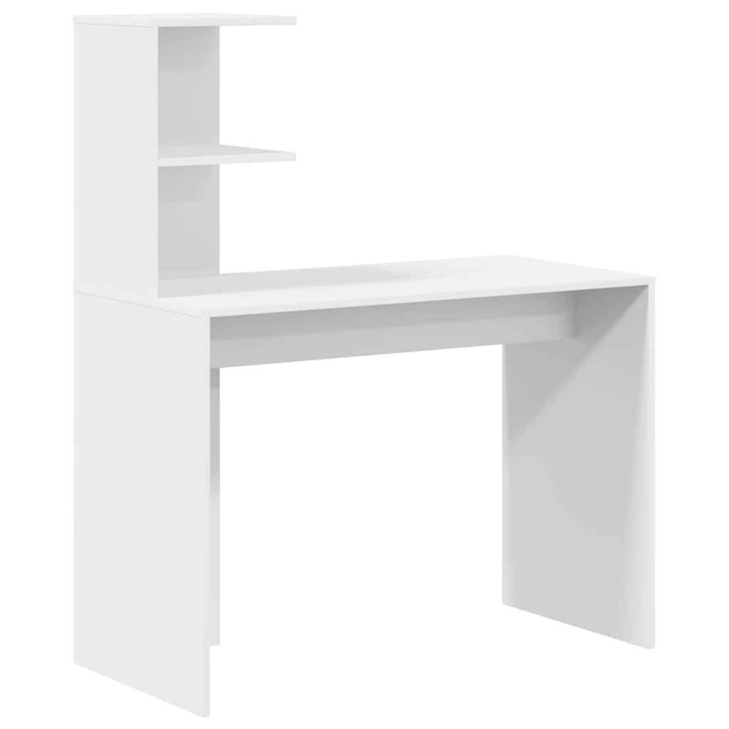 vidaXL Biurko z półką Biały 102 x 50 x 124 cm Materiał drewnopochodny