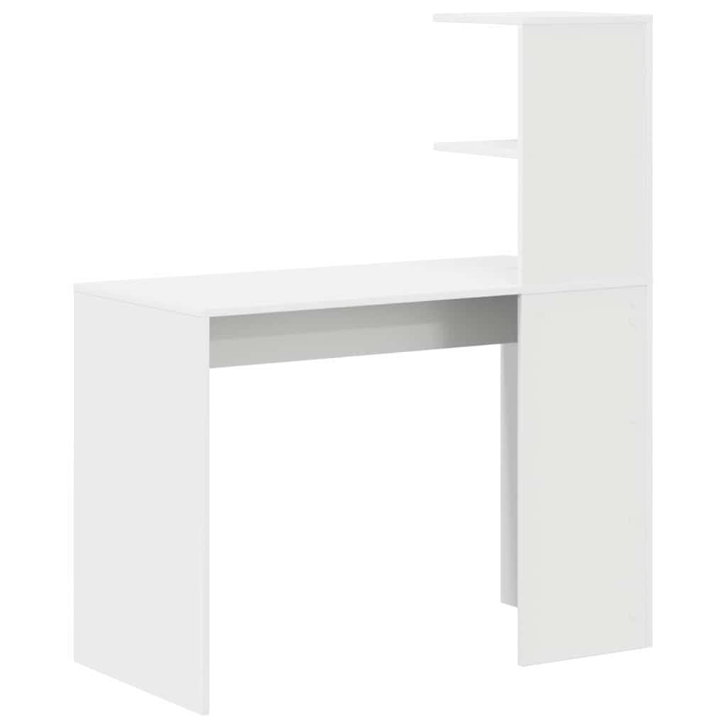 vidaXL Biurko z półką Biały 102 x 50 x 124 cm Materiał drewnopochodny
