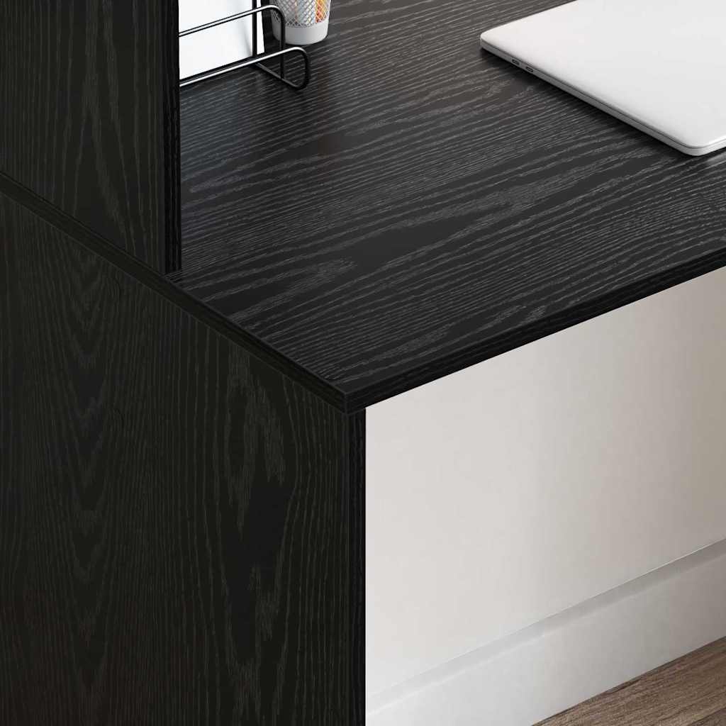 vidaXL Biurko Czarny Dąb 102 x 50 x 124 cm Materiał drewnopochodny