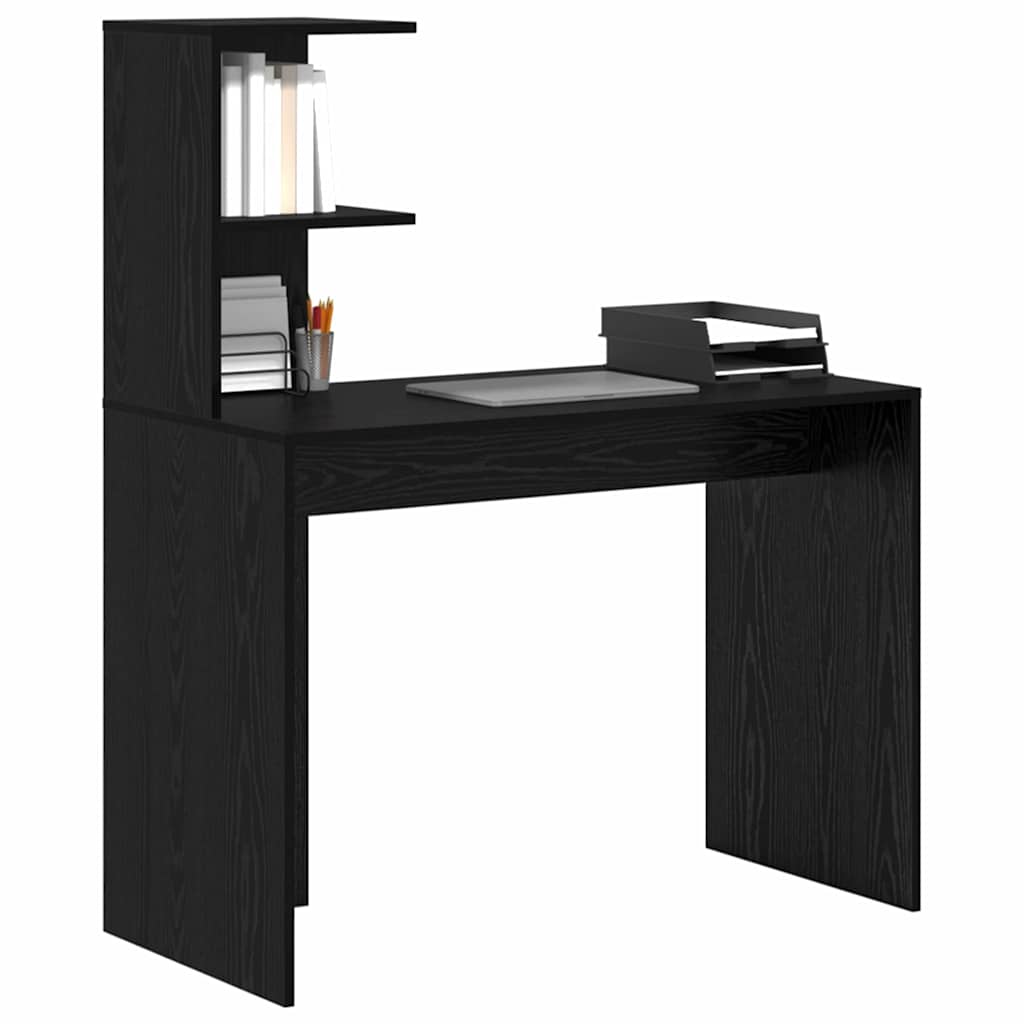 vidaXL Biurko Czarny Dąb 102 x 50 x 124 cm Materiał drewnopochodny