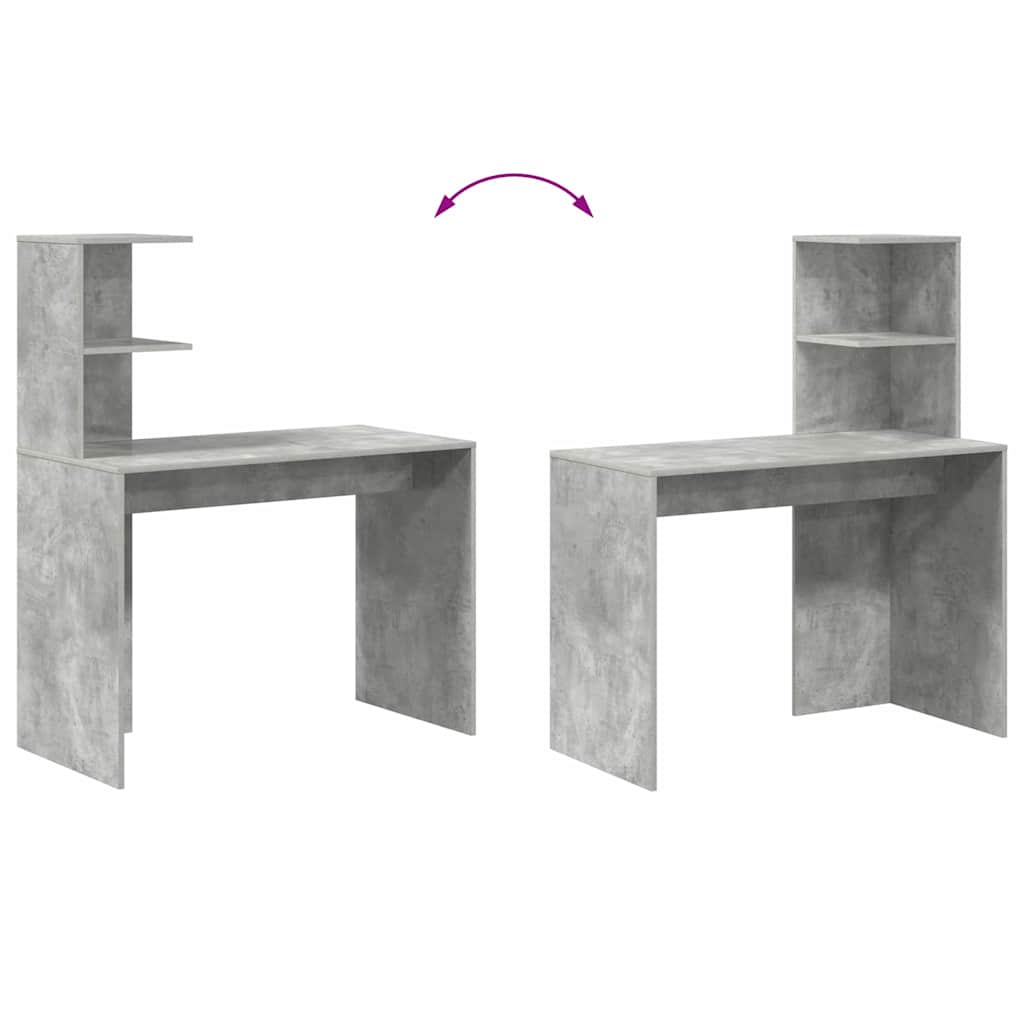 vidaXL Biurko Betonowy szary 102 x 50 x 124 cm Materiał drewnopochodny
