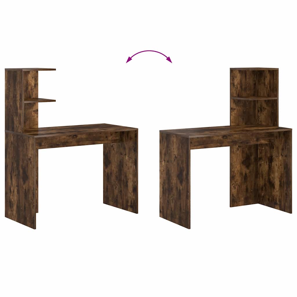 vidaXL Biurko Dąb wędzony 102 x 50 x 124 cm Materiał drewnopochodny