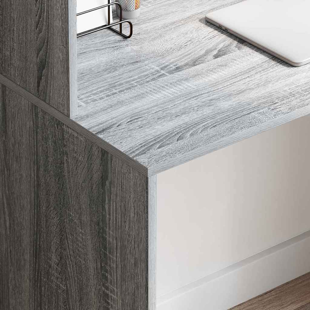 vidaXL Biurko Szary Sonoma 102 x 50 x 124 cm Materiał drewnopochodny