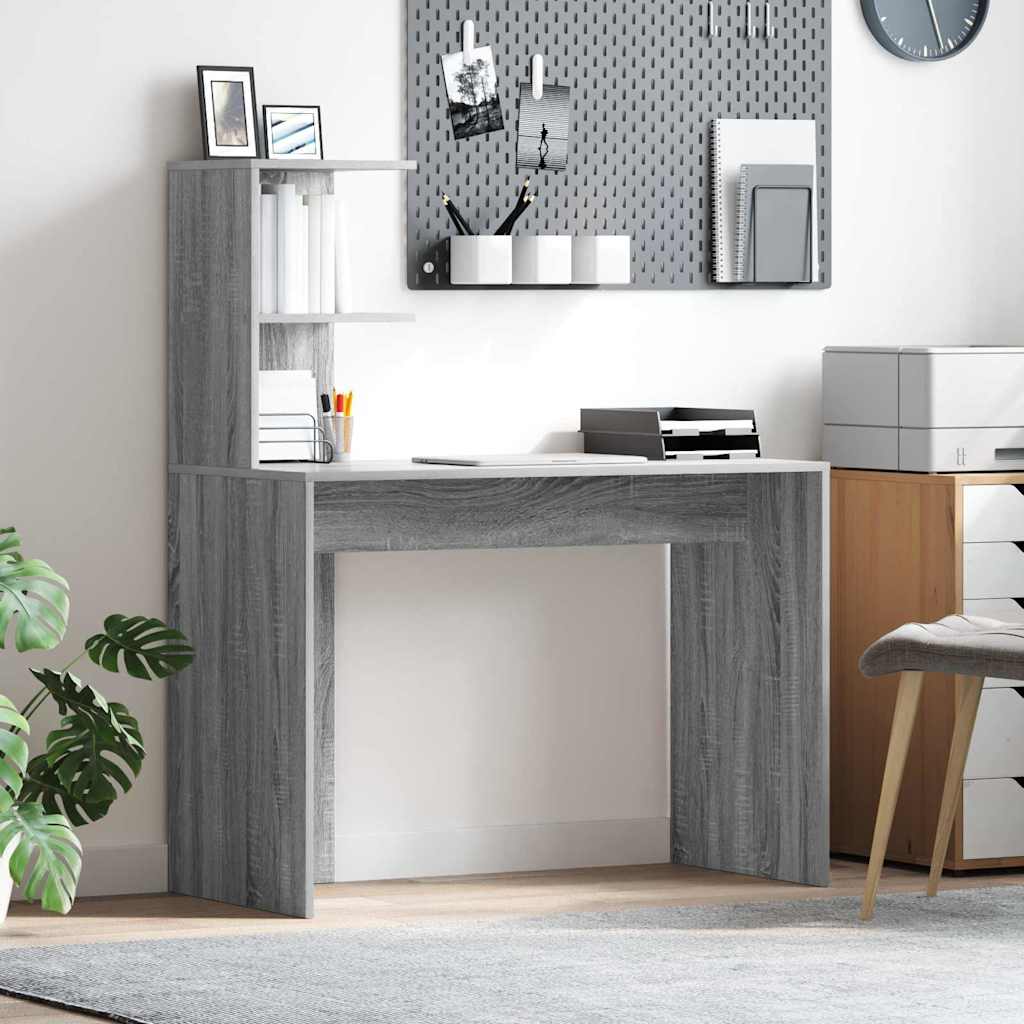 vidaXL Biurko Szary Sonoma 102 x 50 x 124 cm Materiał drewnopochodny