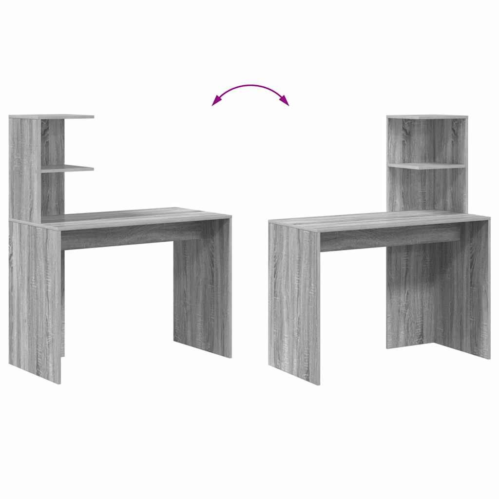 vidaXL Biurko Szary Sonoma 102 x 50 x 124 cm Materiał drewnopochodny