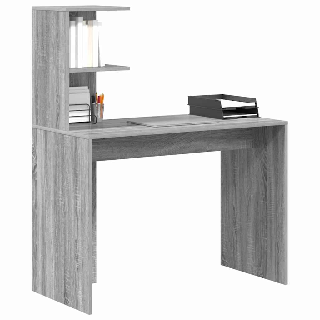 vidaXL Biurko Szary Sonoma 102 x 50 x 124 cm Materiał drewnopochodny