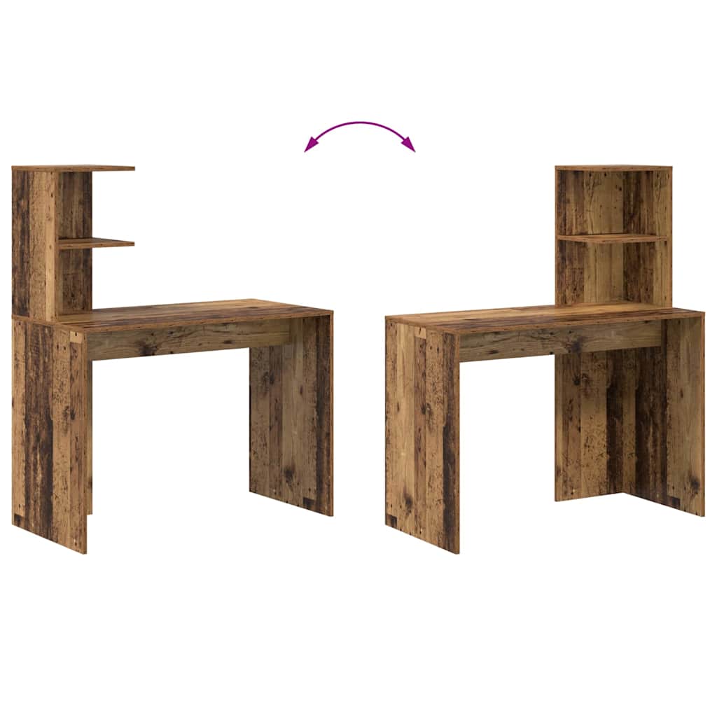 vidaXL Biurko Stare drewno 102 x 50 x 124 cm Materiał drewnopochodny