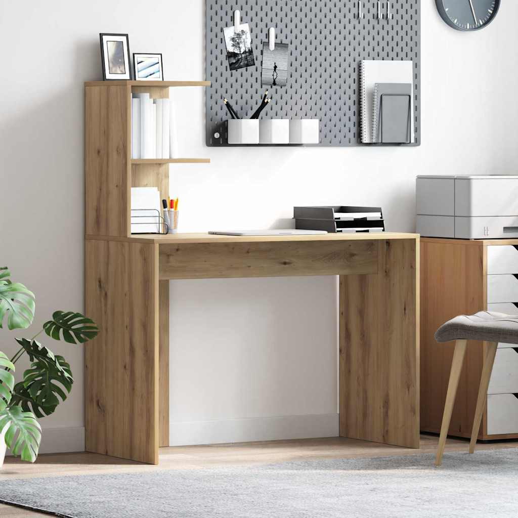 vidaXL Biurko z półką Dąb rzemieślniczy 102 x 50 x 124 cm
